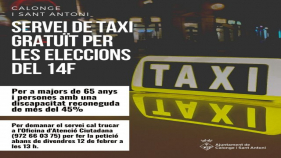 Calonge ofereix servei de taxi gratuït pels votants majors de 65 anys o amb discapacitat