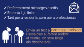 Cartes per a la gent de les residències de persones grans de Sant Feliu de Guíxols