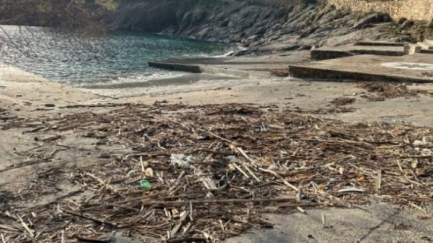 Comencen a netejar i retirar els residus que va portar el temporal a les platges de Begur