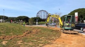 Comencen les obres de la rotonda d'entrada a Calonge per instal·lar-hi una escultura