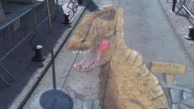 Dues pintures 3D als carrers de Platja d'Aro