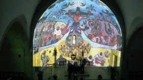 El mural 'comunista' de l'església de Palau-Sator reviu 50 anys després