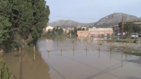 El riu Ter ha desbordat avui a Torroella