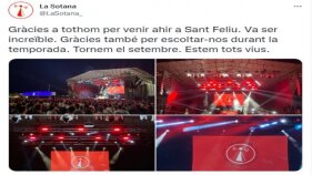 Ensurt al final de l'espectacle de 'La Sotana' al Festival Salat