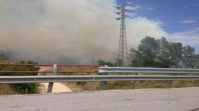 Apagat l'incendi de la C-65 entre Santa Cristina i Llagostera