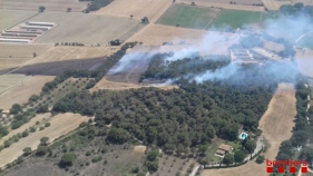 Controlat l'incendi de vegetació a Forallac