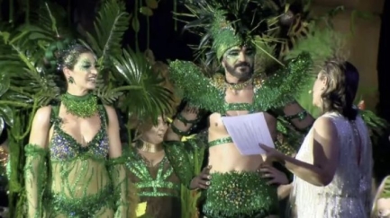 La colla Quin Perill ja regna al Carnaval de Palamós