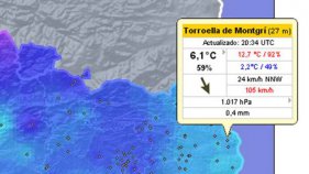 La fred polar arriba amb importants ratxes de vent que superen els 100 km/h