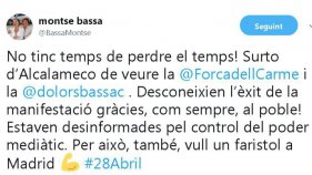 Montse Bassa denuncia que les preses desconeixien l'èxit de la manifestació del 16-M