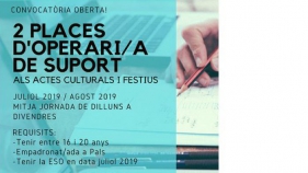 Pals contractarà dos joves per suport a activitats culturals i festives