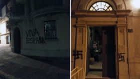 Pintades nazis a Palafrugell després que el ple voti contra la sentència