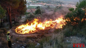 Extingit l'incendi forestal als peus del Montgrí