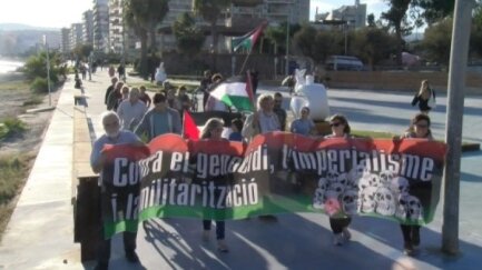 Una vintena de persones marxen per la pau en suport a Palestina