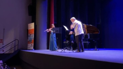 Vicens Prats i Elisabet Franch imparteixen les classes del curs de flauta travessera