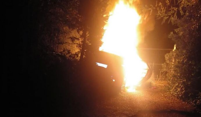 Accident amb flames a Tamariu