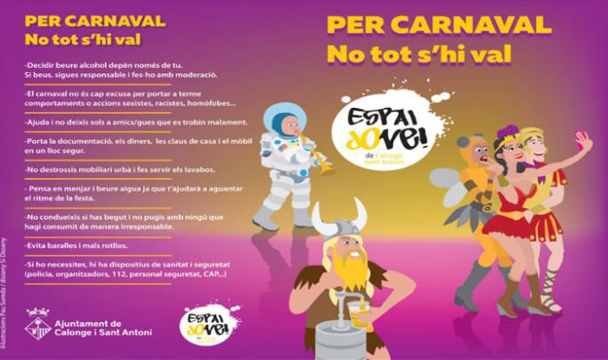 Calonge recorda que 'Per Carnaval no tot s'hi val'