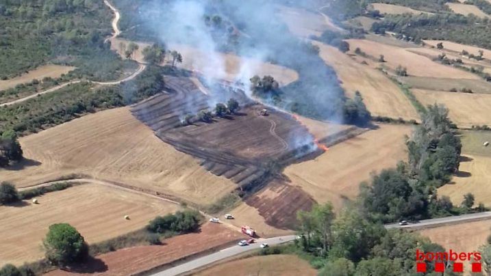 L'incendi d'avui a Vilopriu ha cremat 5 hectàrees de terreny agrícola i forestal