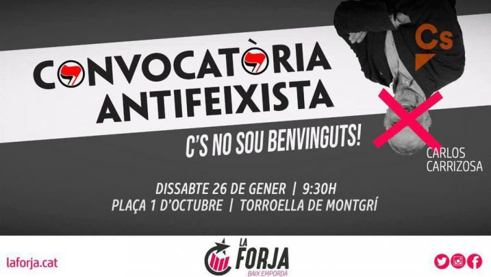 La Forja crida a rebutjar la presència de C's a Torroella i aquests denuncien el boicot