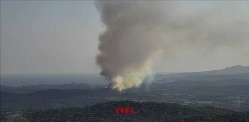 S'incendia una zona boscosa de Mont-Ras